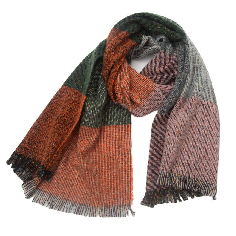 Men's And Women's Large Plaid Scarf Shawl