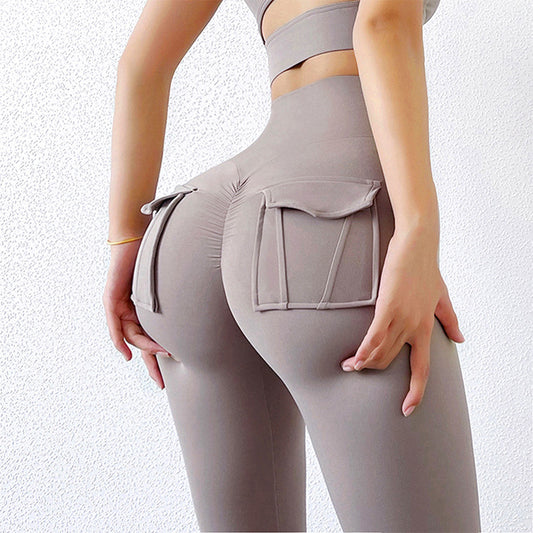 Pantalones de cintura alta con paquete de cadera para mujer