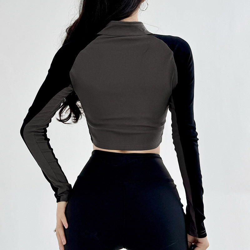 Long Sleeve Maillard Zipper Sweater Top