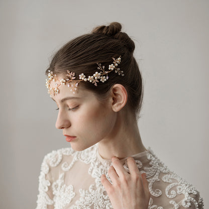 Accesorios para diademas de boda con flores de perlas