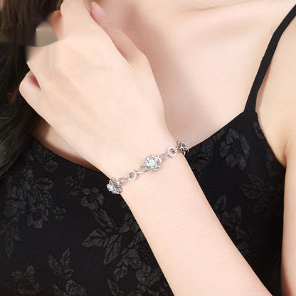 Sweet Delicate Flower Stitching Bracelet Female Ins Style