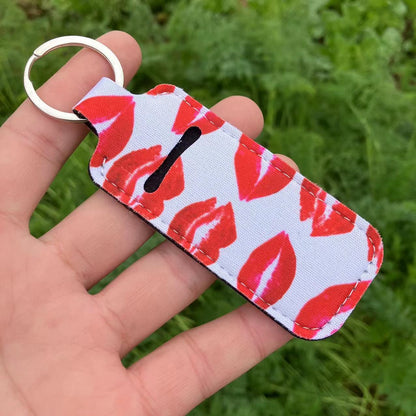 Conjunto de lápiz labial para mujer con estampado de leopardo y estampado de serpiente y girasoles, llavero, bolsa de perfume creativa