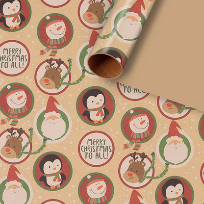 Kraft Paper Creative Gift Box Decorative Paper Santa Claus Snowman Snowflake Wrapping Paper