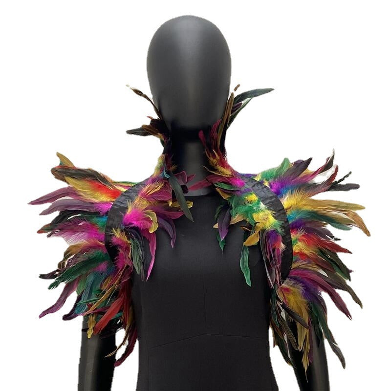 Feather Shawl Cape Performance Ball Feather Cloak