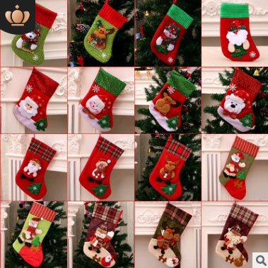 Adornos navideños Calcetines de Papá Noel Colgante de árbol de Navidad Calcetines navideños Bolsa de regalo Bolsa de Navidad