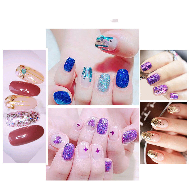 Glass bottle nail art jewelry glitter