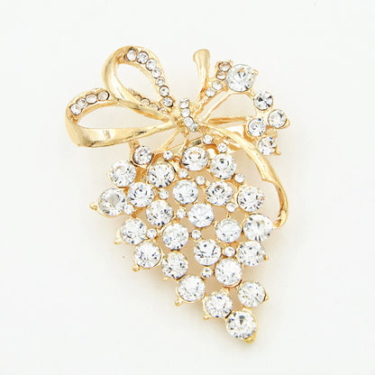 Women's Diamond Grape Brooch