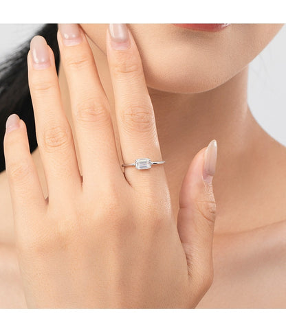 Anillo de compromiso de boda con forma de corazón en plata de ley S925