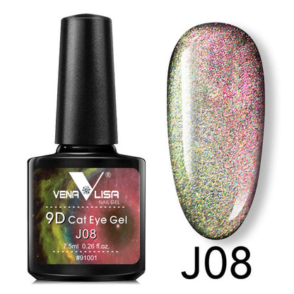 Esmalte en gel Venalisa 9D Cat Eye Magic Chameleon, esmalte en gel para manicura Galaxy Starry Magnetic Multicolor, 5 ml