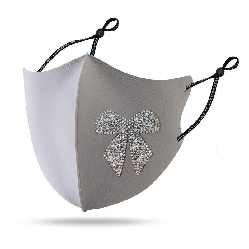 Diamond Mask Shiny Diamond Bow Creative Cloth Mask