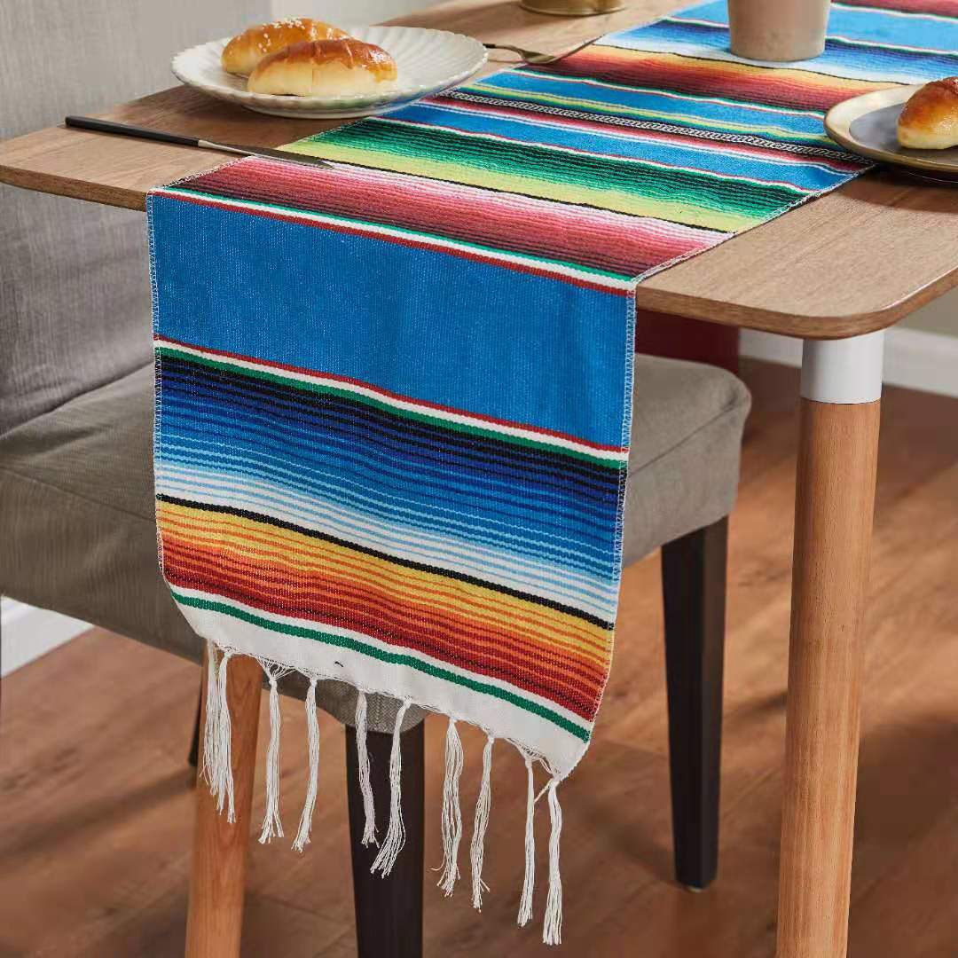 Flag Woven Tablecloth Tassel Blanket Beach Blanket Beach Mat