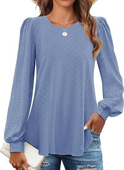 Women's Loose Casual Lantern Sleeve Long Sleeve T-shirt