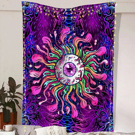 Nordic Psychedelic Eye Background Tapestry