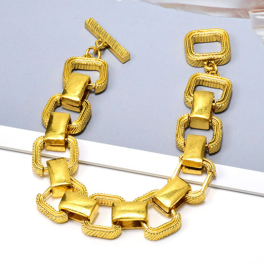 Gold Metal Buckle Bracelet For Women