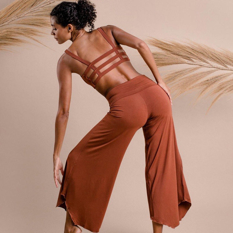 Yoga Suit Backless Spaghetti Straps Backless Bra