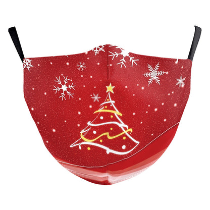 Snowflake Christmas Red Digital Printing Double-layer Dust Mask