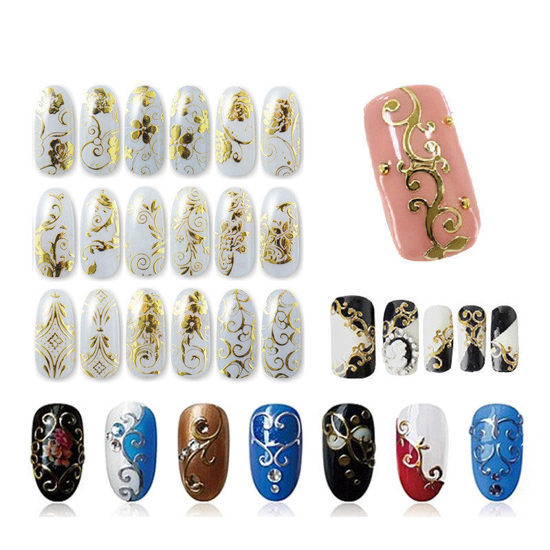 108 hot gold and silver stickers nail 3D stickers