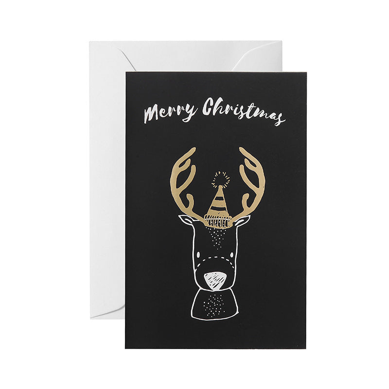 Black folding greeting card