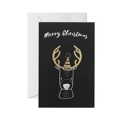 Black folding greeting card