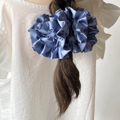 Satin Pleated Headdress Flower Large Full Hydrangea Hair Ring