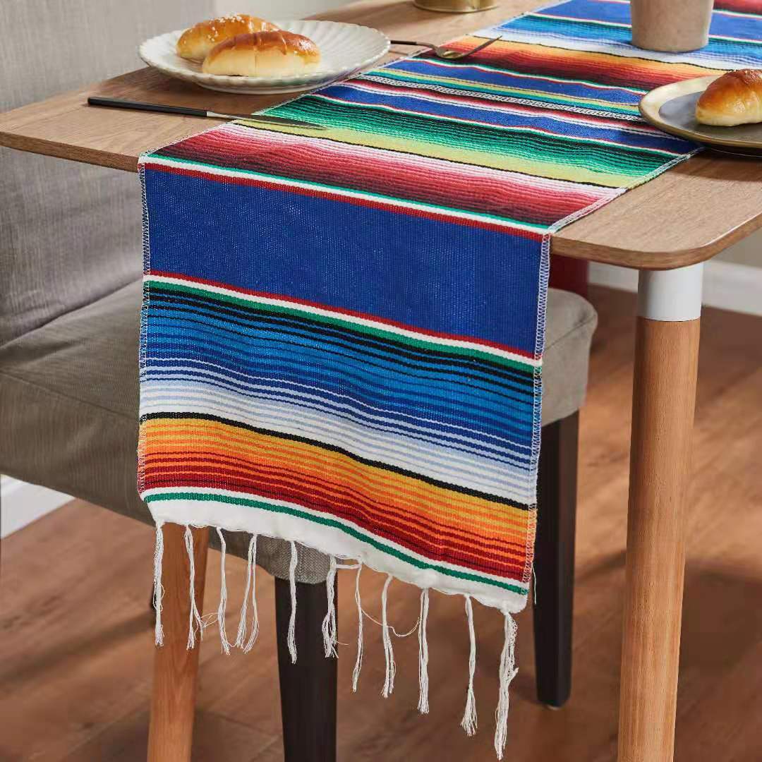 Flag Woven Tablecloth Tassel Blanket Beach Blanket Beach Mat