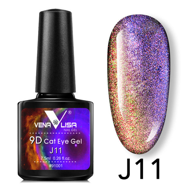 Esmalte en gel Venalisa 9D Cat Eye Magic Chameleon, esmalte en gel para manicura Galaxy Starry Magnetic Multicolor, 5 ml