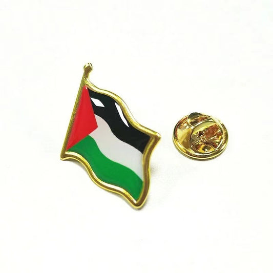 Broche con forma de mariposa tridimensional de epoxi con la bandera de Palestina