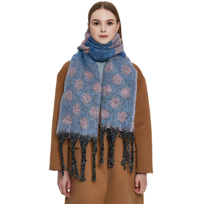 Shawl Thickened Scarf Tassel Jacquard Dot Scarf