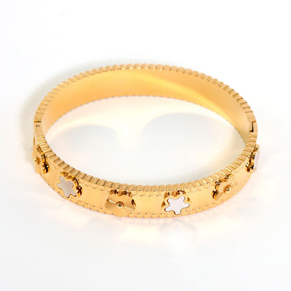 Stainless Steel 18K Gold-plated Adjustable Bracelet