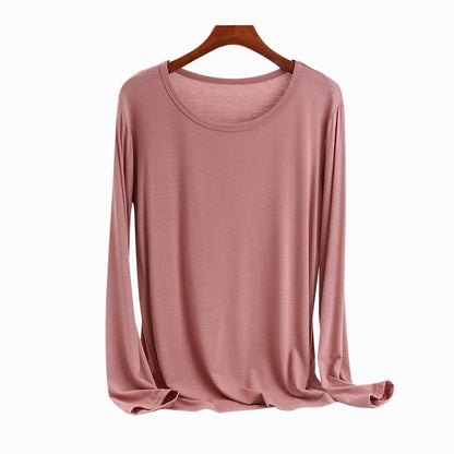 Women's Plus Size Modal Long-sleeved T-shirt