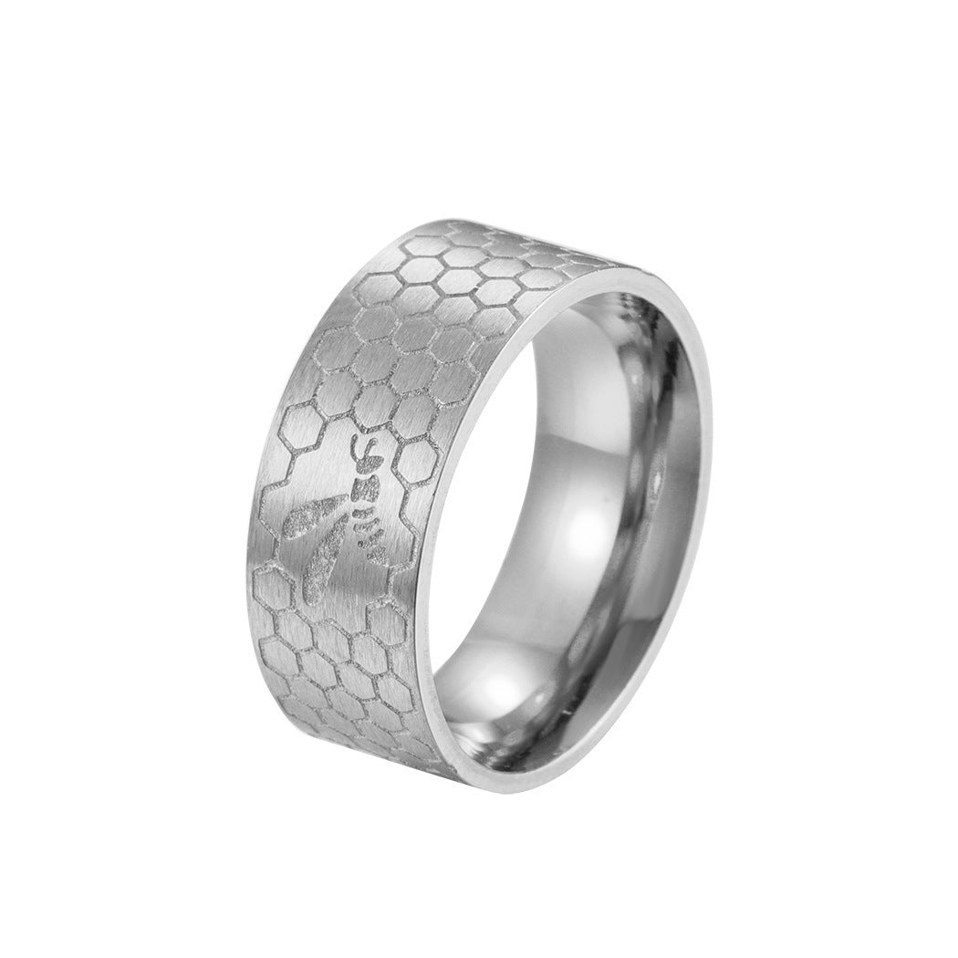 Anillo de acero inoxidable con estilo para amantes de la dopamina