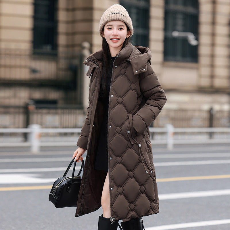 Detachable Hat Cotton-padded Coat Women's Mid-length Winter