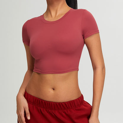 Slim Fit Short Yoga Clothing Top