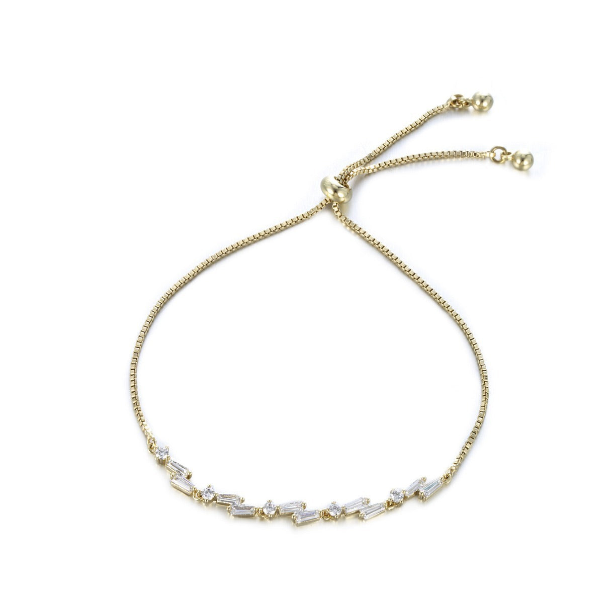 Simple Stretch Box Chain European And American 18K Gold Adjustable Alloy Bracelet