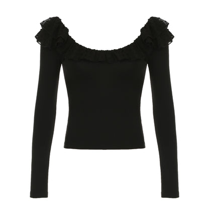 Slim Fit Backless Long-sleeved Top Women