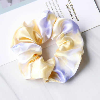 Simple Cloth Satin Tie-dye Children Large Intestine Ring Hair Accessories Headdress