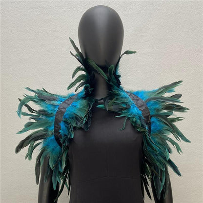 Feather Shawl Cape Performance Ball Feather Cloak