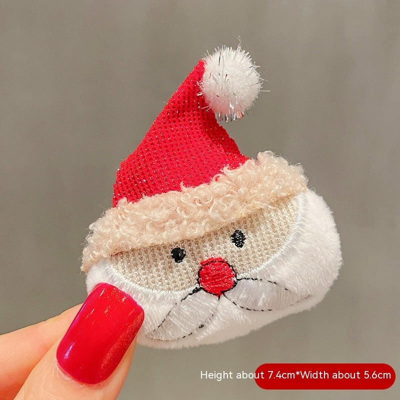 Cartoon Cute Santa Claus Brooch Christmas Festival Accessories