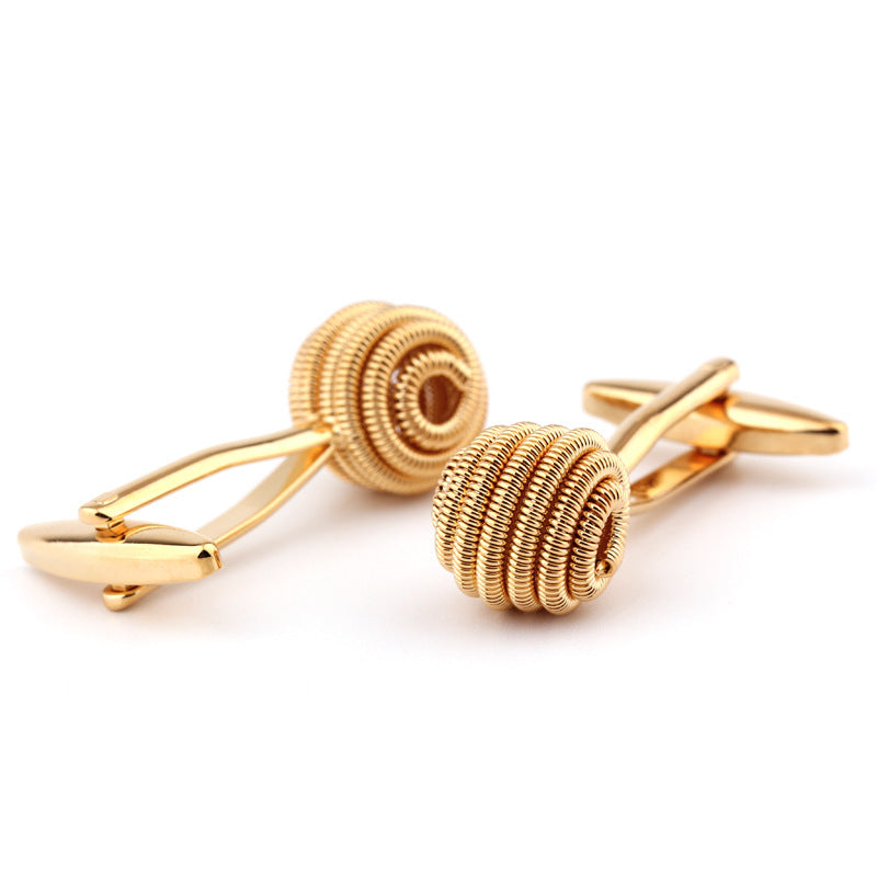 Gold Twist Cufflinks All-matching Shirt Cufflinks