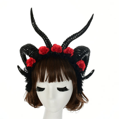 Simulation Horn Lace Dark Witch Horn Witch Cos Horn Headband