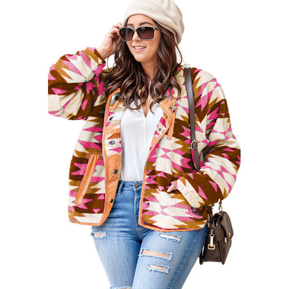 Women's Casual Loose Geometric Printed Jacket