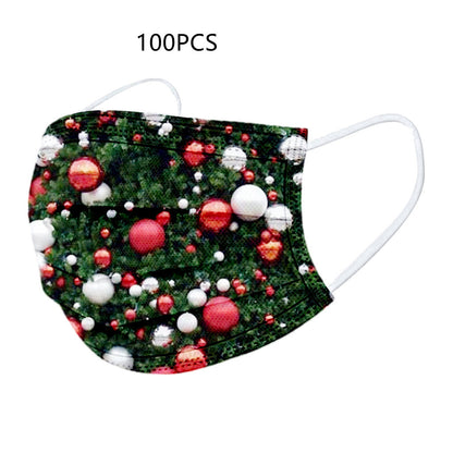 Disposable Adult Christmas Three-dimensional Mask With Three-layer Protection With Meltblown Cloth