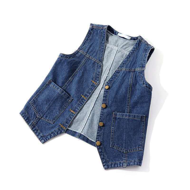 Spring And Summer All-matching Jeans Vest Women's Short Loose