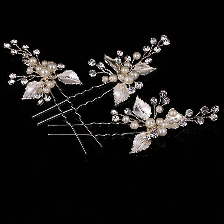 European style exquisite handmade jewelry bride bride wedding dress headdress hairpin leaves wedding jewelry accessories