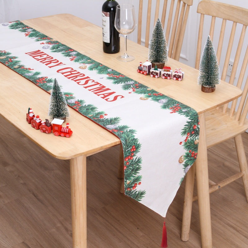 Mantel navideño con estampado doble de muñeco de nieve