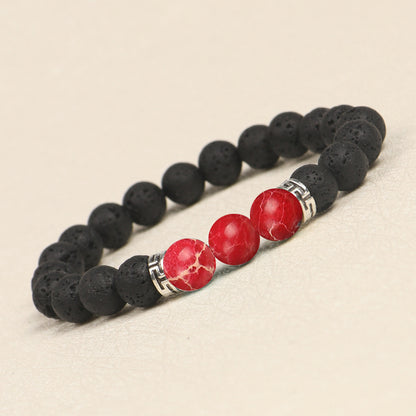 Natural stone volcanic rock bracelet