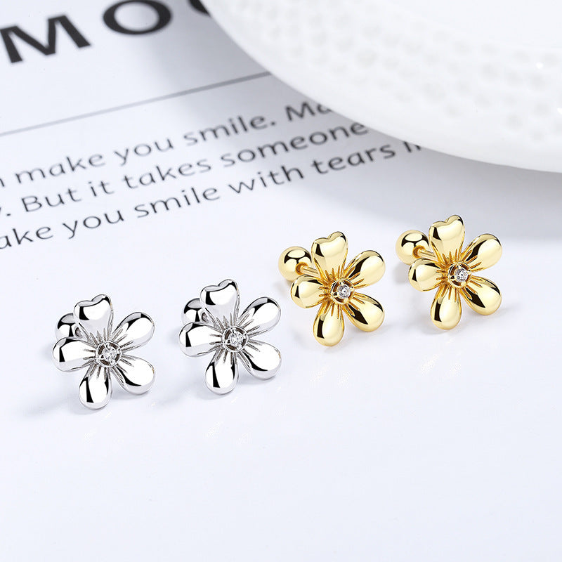 Pendientes de mujer con cinco pétalos de flores, hilo minimalista, personalidad y temperamento combinables