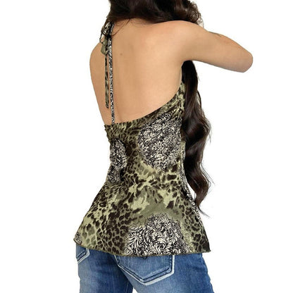 European And American Hot Girls Sexy Backless Ruffle Top