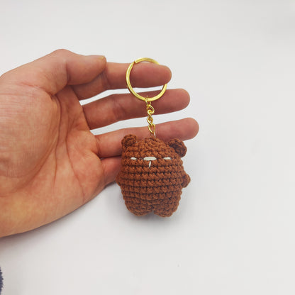 Cute Bear Pendant Handmade Woven Keychain