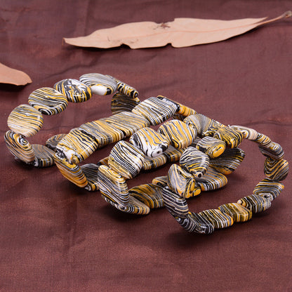 Golden zebra pattern original malachite bracelet